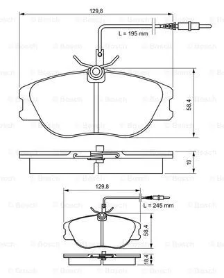 0 986 424 033 BOSCH Комплект тормозных колодок, дисковый тормоз (фото 3)