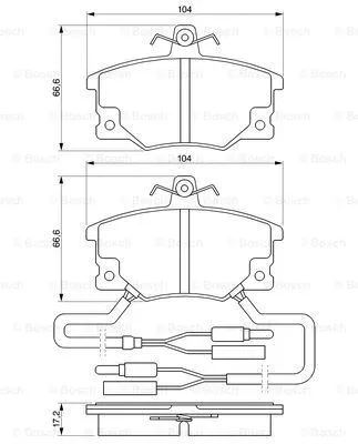 0 986 424 100 BOSCH Комплект тормозных колодок, дисковый тормоз (фото 1)