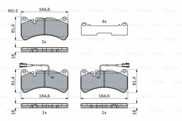 0 986 424 104 BOSCH Комплект тормозных колодок, дисковый тормоз (фото 1)