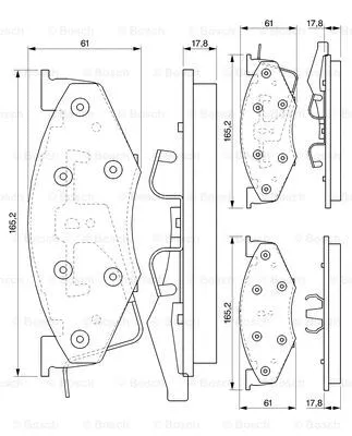 0 986 424 271 BOSCH Комплект тормозных колодок, дисковый тормоз (фото 1)