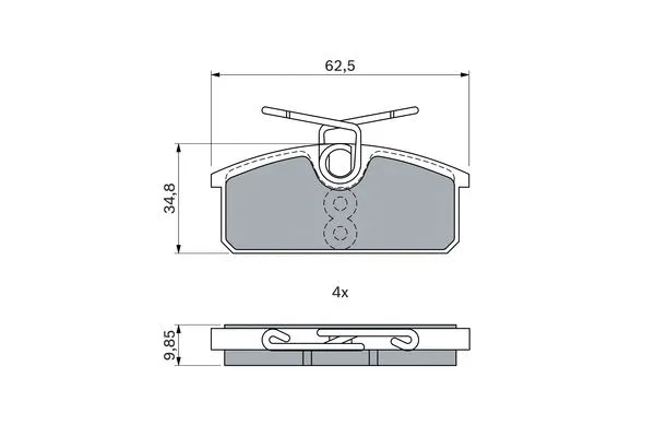 0 986 424 275 BOSCH Комплект тормозных колодок, дисковый тормоз (фото 1)