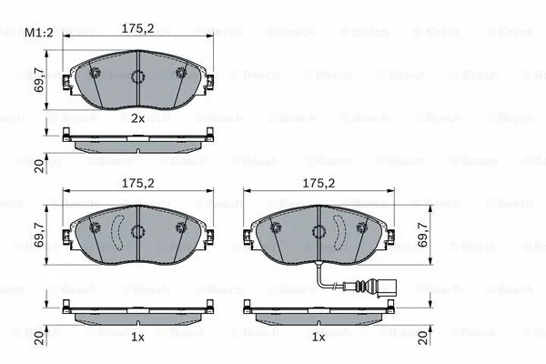 0 986 424 285 BOSCH Комплект тормозных колодок, дисковый тормоз (фото 1)