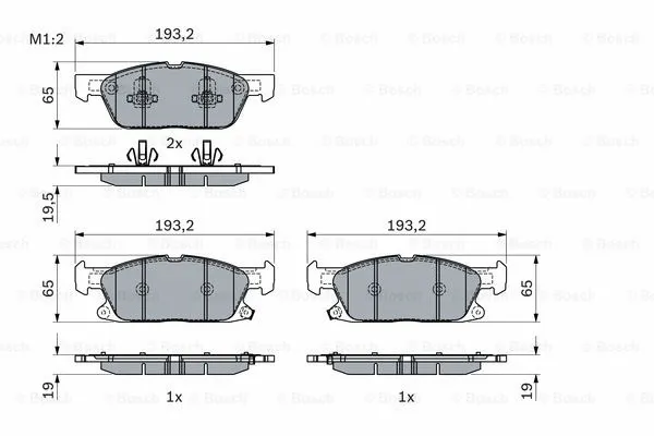 0 986 424 326 BOSCH Комплект тормозных колодок, дисковый тормоз (фото 2)