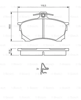 0 986 424 370 BOSCH Комплект тормозных колодок, дисковый тормоз (фото 1)