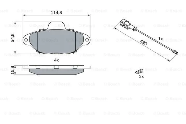 0 986 424 379 BOSCH Комплект тормозных колодок, дисковый тормоз (фото 5)