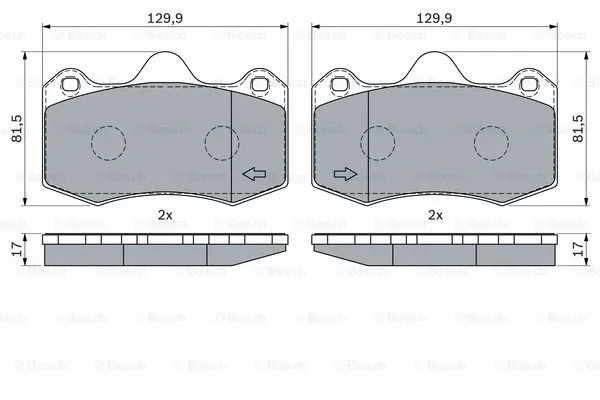 0 986 424 399 BOSCH Комплект тормозных колодок, дисковый тормоз (фото 2)