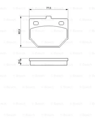 0 986 424 423 BOSCH Комплект тормозных колодок, дисковый тормоз (фото 1)