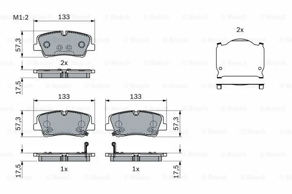 0 986 424 430 BOSCH Комплект тормозных колодок, дисковый тормоз (фото 2)