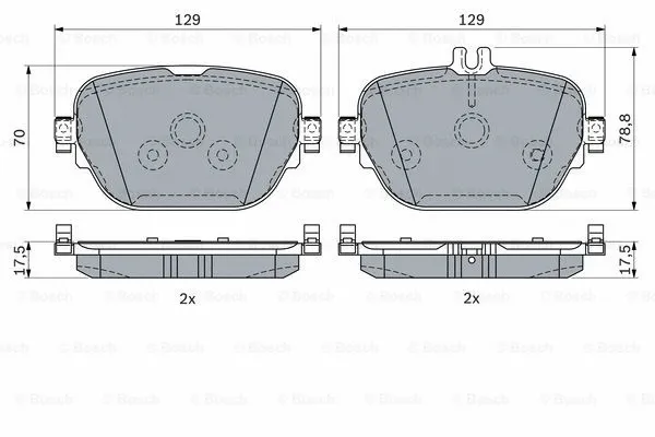 0 986 424 439 BOSCH Комплект тормозных колодок, дисковый тормоз (фото 2)