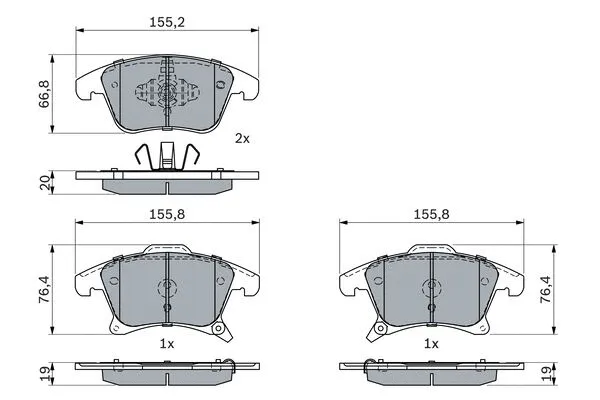 0 986 424 445 BOSCH Комплект тормозных колодок, дисковый тормоз (фото 5)