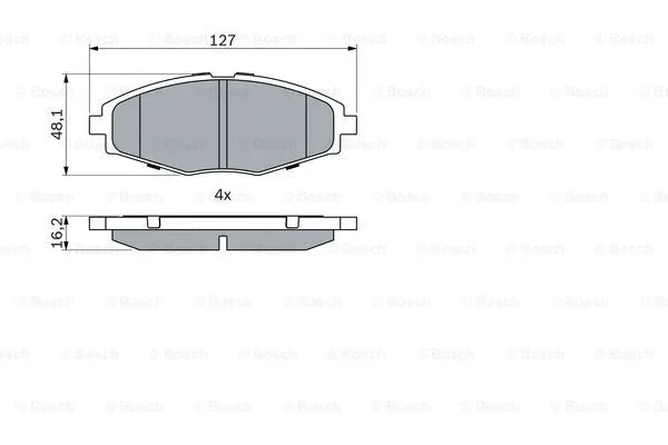 0 986 424 512 BOSCH Комплект тормозных колодок, дисковый тормоз (фото 2)