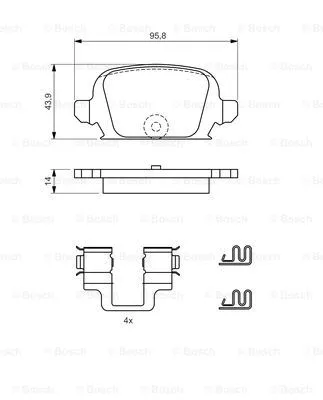 0 986 424 528 BOSCH Комплект тормозных колодок, дисковый тормоз (фото 7)