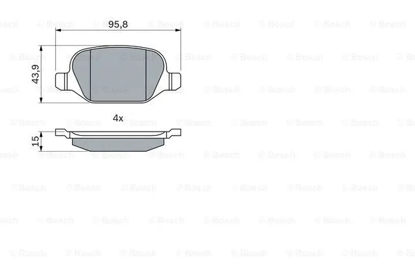 0 986 424 553 BOSCH Комплект тормозных колодок, дисковый тормоз (фото 1)