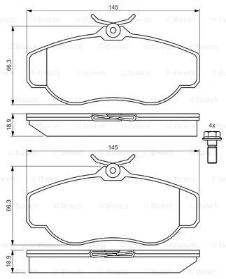 0 986 424 565 BOSCH Комплект тормозных колодок, дисковый тормоз (фото 5)