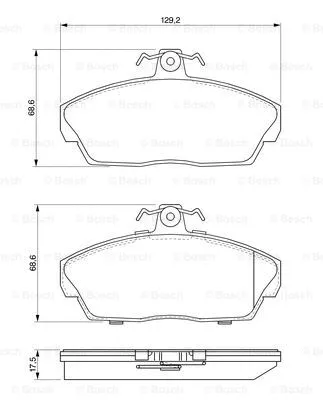 0 986 424 566 BOSCH Комплект тормозных колодок, дисковый тормоз (фото 3)