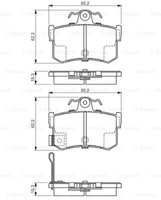 0 986 424 568 BOSCH Комплект тормозных колодок, дисковый тормоз (фото 1)