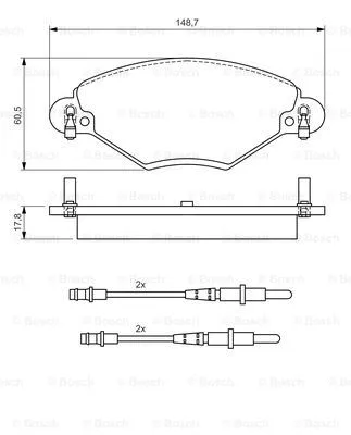 0 986 424 582 BOSCH Комплект тормозных колодок, дисковый тормоз (фото 3)