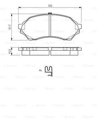 0 986 424 610 BOSCH Комплект тормозных колодок, дисковый тормоз (фото 1)