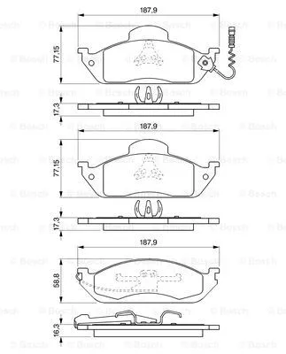 0 986 424 611 BOSCH Комплект тормозных колодок, дисковый тормоз (фото 2)