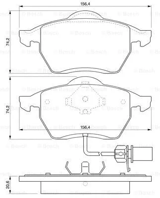 0 986 424 633 BOSCH Комплект тормозных колодок, дисковый тормоз (фото 1)