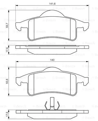 0 986 424 665 BOSCH Комплект тормозных колодок, дисковый тормоз (фото 2)