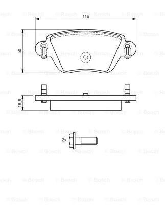 0 986 424 671 BOSCH Комплект тормозных колодок, дисковый тормоз (фото 3)