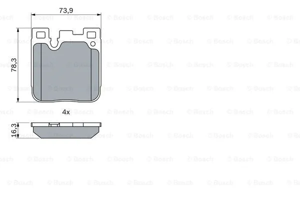 0 986 424 755 BOSCH Комплект тормозных колодок, дисковый тормоз (фото 4)