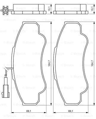 0 986 424 769 BOSCH Комплект тормозных колодок, дисковый тормоз (фото 3)