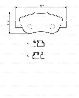 0 986 424 786 BOSCH Комплект тормозных колодок, дисковый тормоз (фото 4)