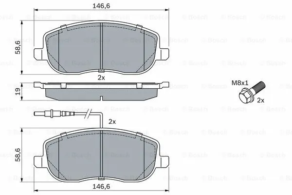 0 986 424 789 BOSCH Комплект тормозных колодок, дисковый тормоз (фото 6)