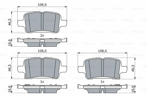 0 986 424 839 BOSCH Комплект тормозных колодок, дисковый тормоз (фото 1)