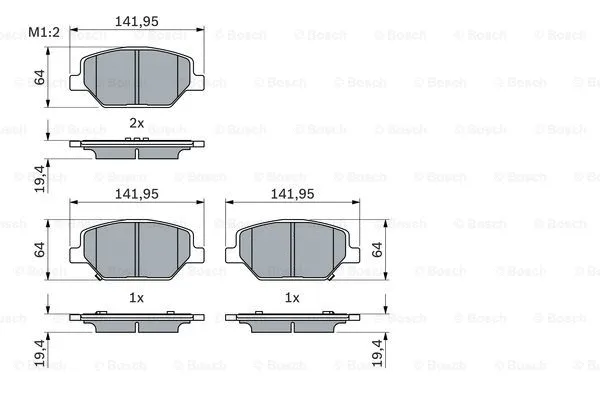 0 986 424 869 BOSCH Комплект тормозных колодок, дисковый тормоз (фото 3)