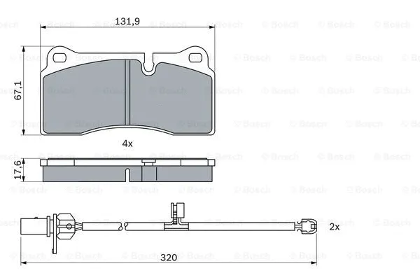 0 986 424 873 BOSCH Комплект тормозных колодок, дисковый тормоз (фото 1)