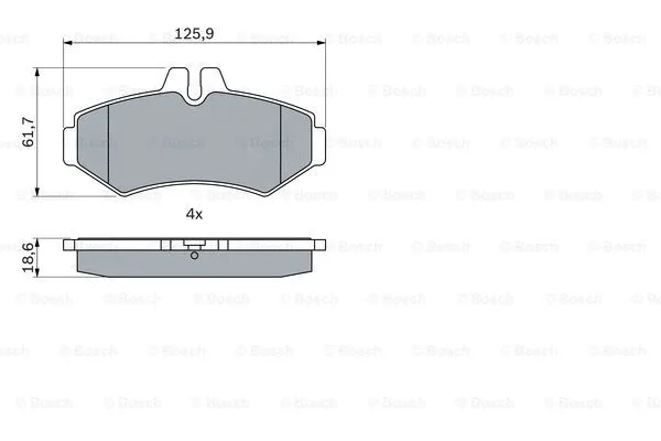 0 986 424 877 BOSCH Комплект тормозных колодок, дисковый тормоз (фото 1)