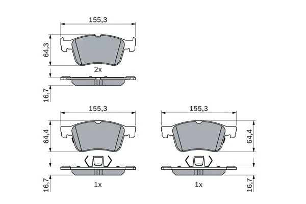 0 986 424 885 BOSCH Комплект тормозных колодок, дисковый тормоз (фото 1)