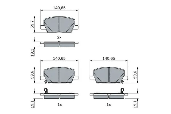 0 986 424 896 BOSCH Комплект тормозных колодок, дисковый тормоз (фото 1)