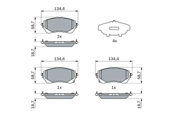 0 986 424 898 BOSCH Комплект тормозных колодок, дисковый тормоз (фото 1)