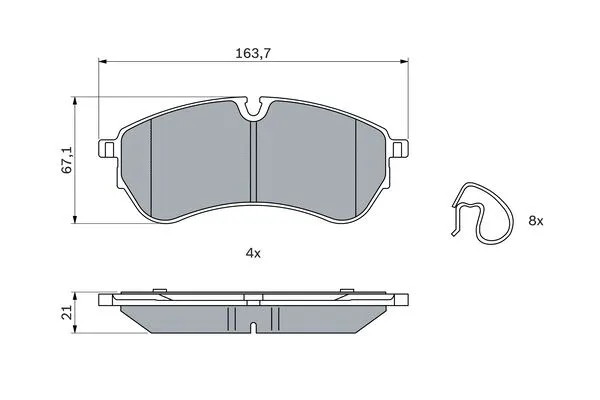 0 986 424 929 BOSCH Комплект тормозных колодок, дисковый тормоз (фото 1)