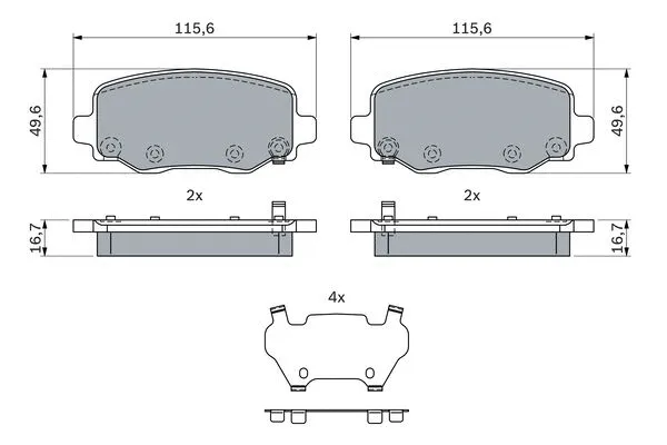 0 986 424 961 BOSCH Комплект тормозных колодок, дисковый тормоз (фото 1)