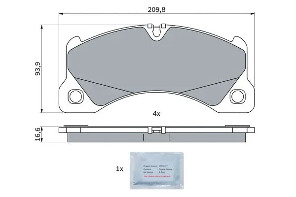 0 986 424 970 BOSCH Комплект тормозных колодок, дисковый тормоз (фото 1)