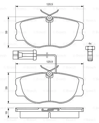 0 986 460 942 BOSCH Комплект тормозных колодок, дисковый тормоз (фото 1)