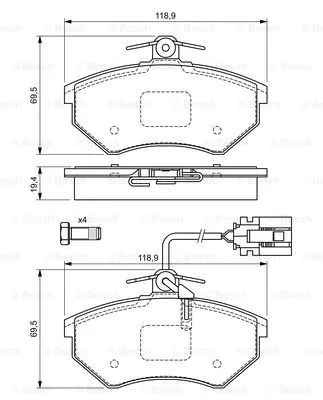 0 986 460 948 BOSCH Комплект тормозных колодок, дисковый тормоз (фото 1)