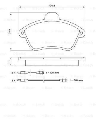 0 986 460 951 BOSCH Комплект тормозных колодок, дисковый тормоз (фото 5)