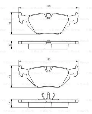 0 986 460 964 BOSCH Комплект тормозных колодок, дисковый тормоз (фото 4)