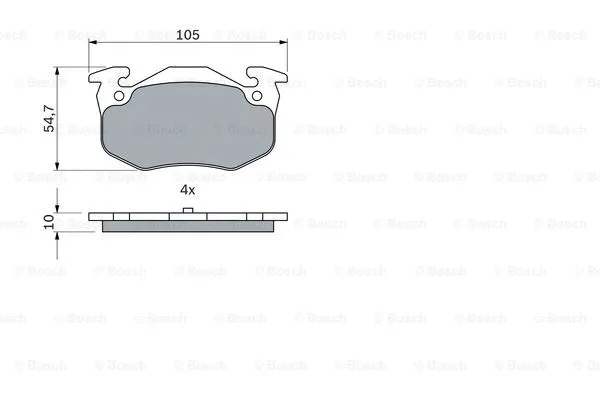 0 986 460 970 BOSCH Комплект тормозных колодок, дисковый тормоз (фото 2)