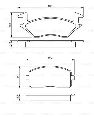 0 986 460 985 BOSCH Комплект тормозных колодок, дисковый тормоз (фото 1)