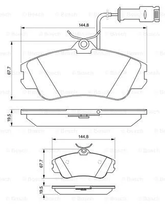 0 986 461 115 BOSCH Комплект тормозных колодок, дисковый тормоз (фото 1)