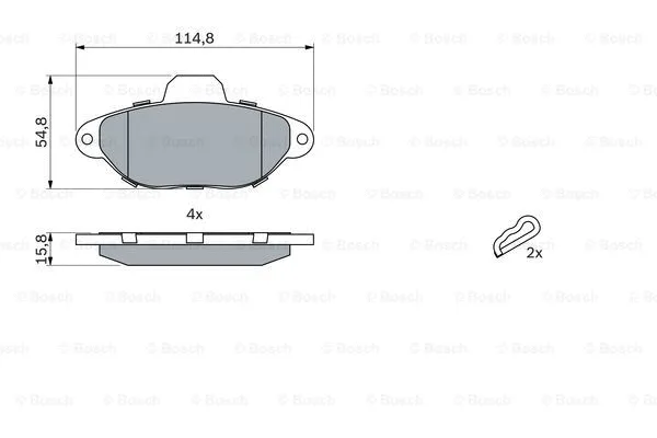 0 986 461 119 BOSCH Комплект тормозных колодок, дисковый тормоз (фото 3)