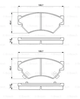 0 986 461 128 BOSCH Комплект тормозных колодок, дисковый тормоз (фото 1)