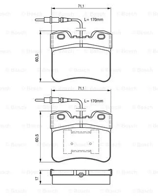 0 986 461 130 BOSCH Комплект тормозных колодок, дисковый тормоз (фото 2)